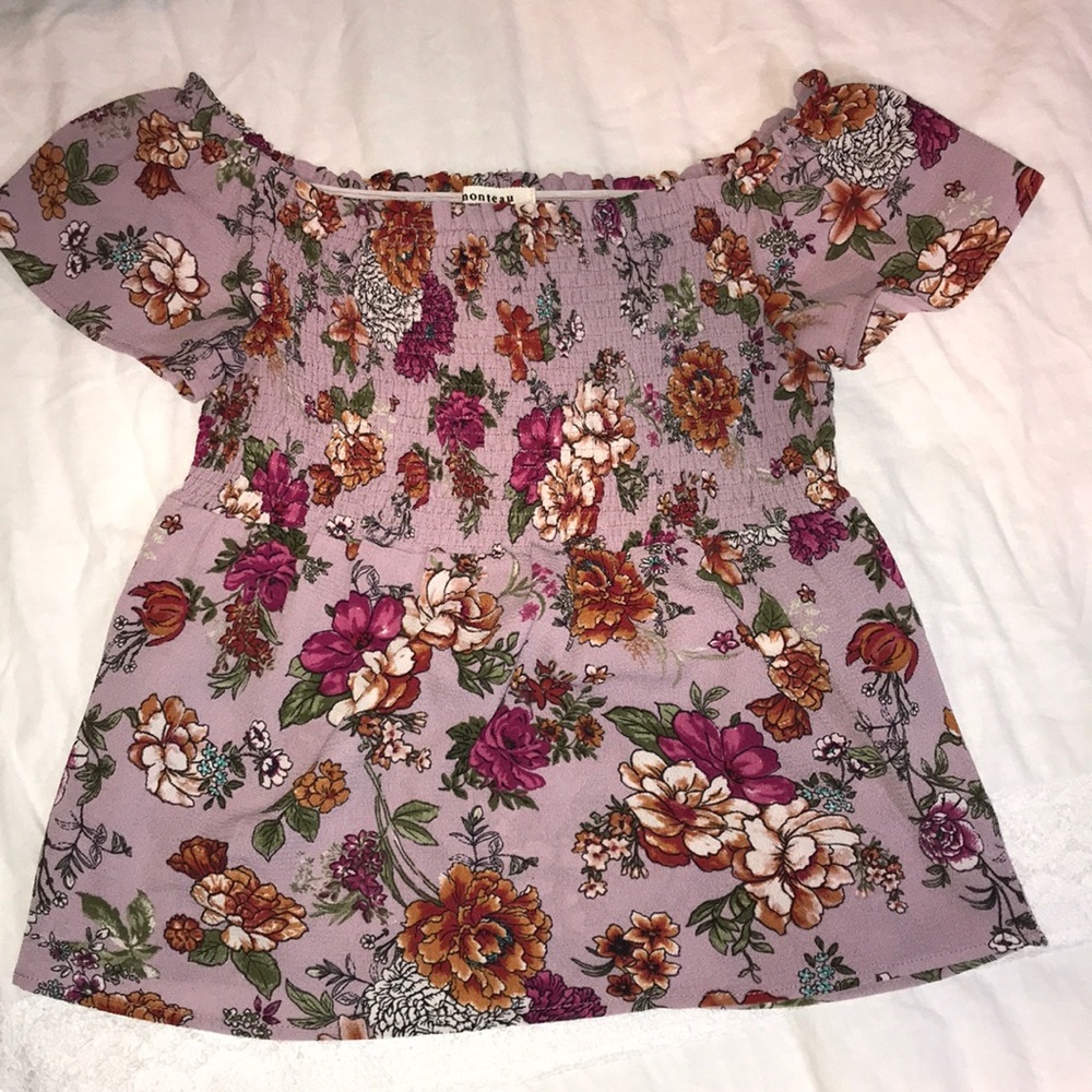off the shoulder floral top